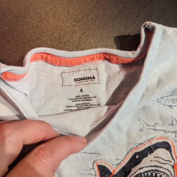 Shark Applique Broken-in Favorite Tee 4/5 - Picture 4 of 5